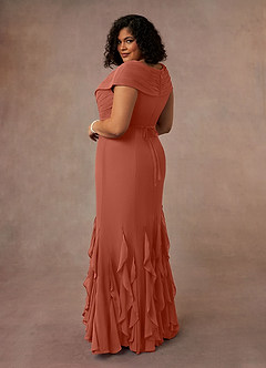 Azazie Bailora Mother of the Bride Dresses Clay Mermaid Ruched Chiffon Dress image9