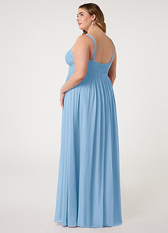 Azazie Chanel Kleider zum Anprobieren zu Hause Eine Linie Plissee Chiffon Kleid Schwarz image9