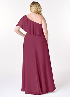 Azazie Lizzy Bridesmaid Dresses Mulberry A-Line One Shoulder Chiffon Dress image9