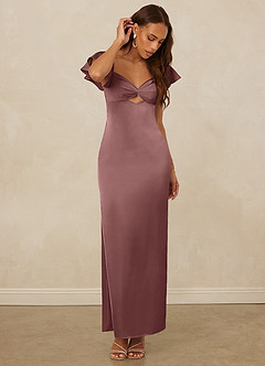 Christian Siriano Bridal for Azazie 1005 Bridesmaid Dresses Vintage Mauve Sheath Sweetheart Neckline Stretch Satin Dress image5