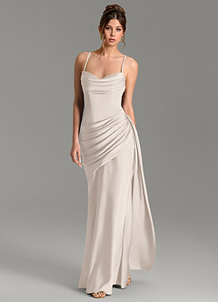 Azazie Zorah Bridesmaid Dresses White Alabaster Mermaid Corset Stretch Satin Convertible Dress image5