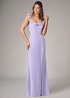 Azazie Callie Bridesmaid Dresses Lilac Mermaid Side Slit Chiffon Convertible Dress image3