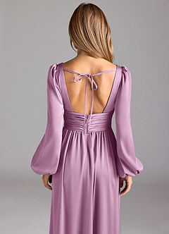 Azazie Norah Robes de demoiselle d'honneur Robe Trapèze en Satin extensible Glycine image6