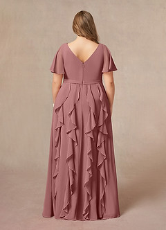 Azazie Watson Mother of the Bride Dresses Desert Rose A-Line V-Neck Chiffon Dress image7