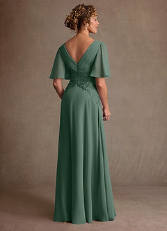 Azazie Milliat Suknie dla Matki Panny Młodej Linia A Koronka Szyfon Długość podłogi Sukienka image3