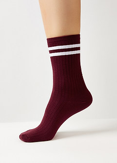front Double Stripe Crew Socks