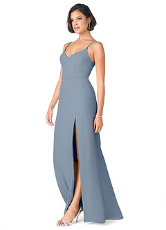 Azazie Blink Venta Final Vestido de Vintage Mauve de Gasa de Corte Recto con Cuello en V image3