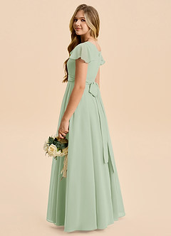 Azazie Cady Junior Dusty Sage A-Line Pleated Chiffon Dress image6
