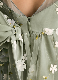 Azazie Elowen Flower Girl Dresses Pistachio A-Line Sweetheart Neckline Lace Dress image7