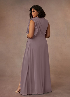 Azazie Narine Mother of the Bride Dresses Dusk A-Line High Neckline Pleated Chiffon Dress image16