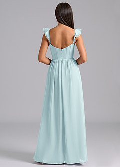 Azazie Denisse Bridesmaid Dresses Sea Glass A-Line Ruched Chiffon Dress image2