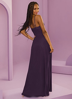 Barbie ♥ Azazie Bridesmaid Dresses Plum A-Line with Pockets Chiffon Dress image11