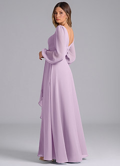 Azazie Liah Jurken voor bruidsmeisjes Jurk van Chiffon met A-Lijn Lange mouw Frosted Lila image2