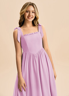 Azazie Delia Junior Abito A-Line in Chiffon Fiocco Rosa Confetto image2