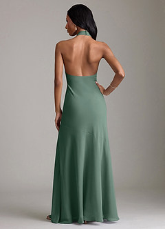 Azazie Lorena Bridesmaid Dresses Sea Moss Mermaid Pleated Chiffon Dress image2