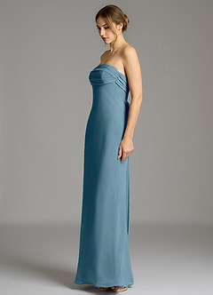 Azazie Ailanie Jurken voor thuis passen Jurk van Chiffon met Zeemeermin Strapless Bermuda image3