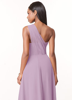 Azazie Ashley Brautjungfernkleider A-Linie Gestreift Chiffon Kleid Blauregen image3