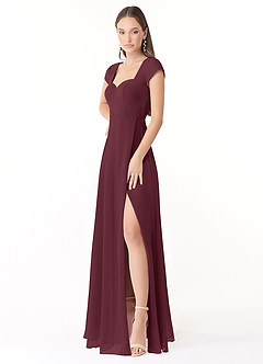 Azazie Hainsly Bridesmaid Dresses Cabernet A-Line Sweetheart Neckline Chiffon Dress image3