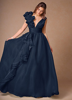 Vesper Navy Ball Gown Prom Dress image8