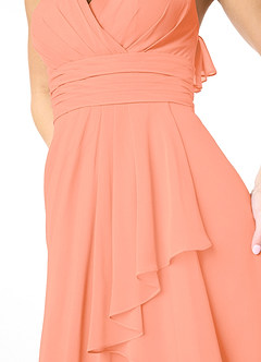 Azazie Aviv Bridesmaid Dresses Sunset A-Line Pleated Chiffon Dress image4