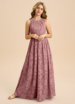 Azazie Bibiane Junior Klä av A-Line i Blommig Utbrändhet Plisserad image8