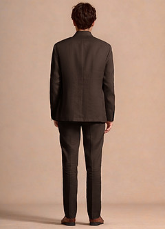 front Wesley Marron Foncé Costume en lin mélangé