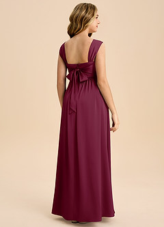 Azazie Hattie Junior Mulberry A-Line Pleated Stretch Satin Dress image7