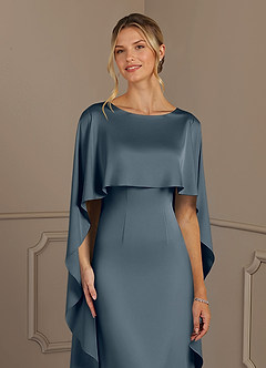 Azazie Eli Mère de la mariée Robes Robe Fourreau en Satin extensible Col de bateau Violet Crépusculaire image5