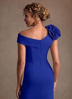 Azazie Gwynne vestidos de madre de la novia Vestido de Azul Real de Crepé elástico de Corte Sirena con Vestidos sin tirantes image8