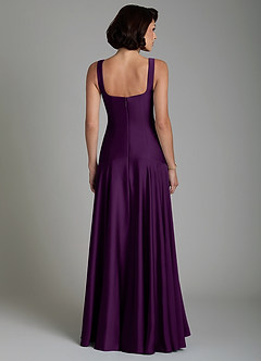 Azazie Reina Robes de demoiselle d'honneur Robe Trapèze en Satin extensible Plissé Grain De Raisin image2