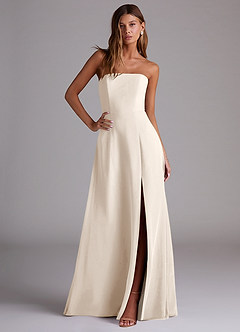 Azazie Wren Bridesmaid Dresses White Alabaster A-Line Side Slit Chiffon Convertible Dress image5
