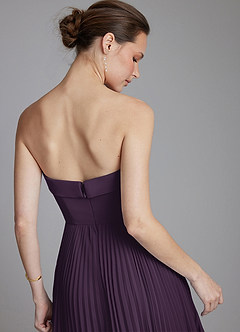 Azazie Mariana Bridesmaid Dresses Plum A-Line Strapless Chiffon Dress image2