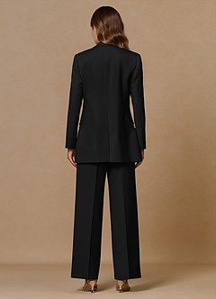 front Rowan Black Refined Weave Performance 2-Piece Suit