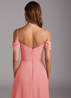 Azazie Marley Bridesmaid Dresses Coral A-Line Off the Shoulder Chiffon Convertible Dress image10