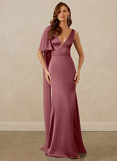 Christian Siriano Bridal for Azazie 1011 Bridesmaid Dresses Desert Rose Mermaid Bow Stretch Satin Dress image1