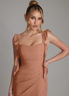 Azazie Jessamine Bridesmaid Dresses Bronzer Mermaid Corset Chiffon Dress image3
