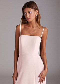 Azazie Wren Bridesmaid Dresses Blushing Pink A-Line Strapless Chiffon Dress image2