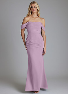 Azazie Luiza Bridesmaid Dresses Wisteria Mermaid Off the Shoulder Chiffon Dress image5
