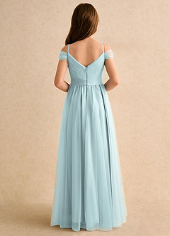 Azazie Yuna Girls Formal Abiti da Ragazza di Fiori Abito A-Line in Tulle a Spalla Scoperta Nebbia image2