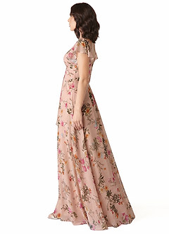 Azazie Omari Bridesmaid Dresses Rose Petal Floral A-Line Chiffon Dress image3