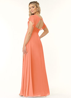 Azazie Rylee Bridesmaid Dresses Sunset A-Line Pleated Chiffon Dress image4