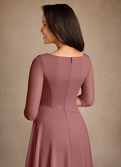 Azazie Durant Abiti per la Madre della Sposa Abito A-Line in Chiffon Plissettato Rosa Del Deserto image5
