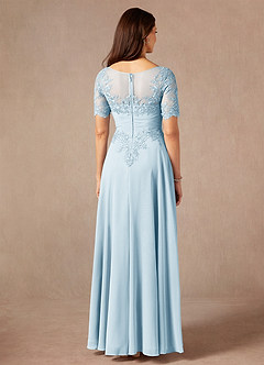 Azazie Raissa Kleider für die Brautmutter A-Linie Spitze Chiffon Kleid Himmelblau image2