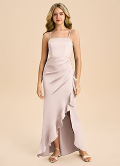 Azazie Buzzy Junior Klä av Tubklänning i Stretch Satin Plisserad image3