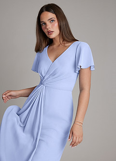 Azazie Kaya Schlussverkauf Eine Linie Plissee Chiffon Kleid Eis image4