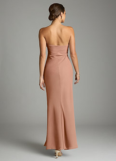 Azazie Saylor Brudtärnklänningar Klä av Sjöjungfru i Chiffong Axelbandslös Champagne Ros image11