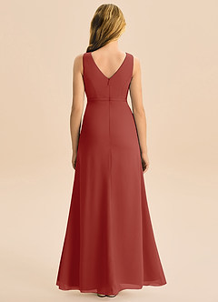 Azazie Floris Junior Klä av A-Line i Chiffong Plisserad image3