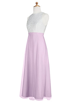 Azazie Albertine Junior Jurk van Chiffon met A-Lijn Kant Frosted Lila image9