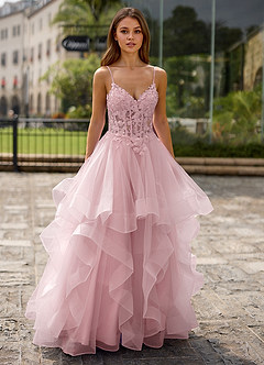 Spitze Vaaleanpunainen Läpikuultava pitsimekko image4