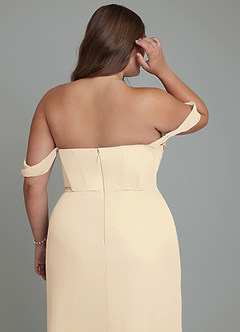 Azazie Johana Bridesmaid Dresses Champagne Mermaid Off the Shoulder Chiffon Convertible Dress image14